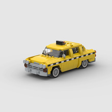 的士出租车兼容乐高小颗粒MOC积木DIY益智汽车玩具模型批发跨境
