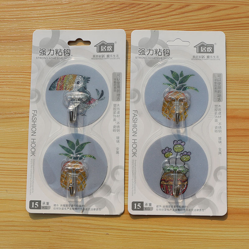 2 Pack Crystal Adhesive Hooks