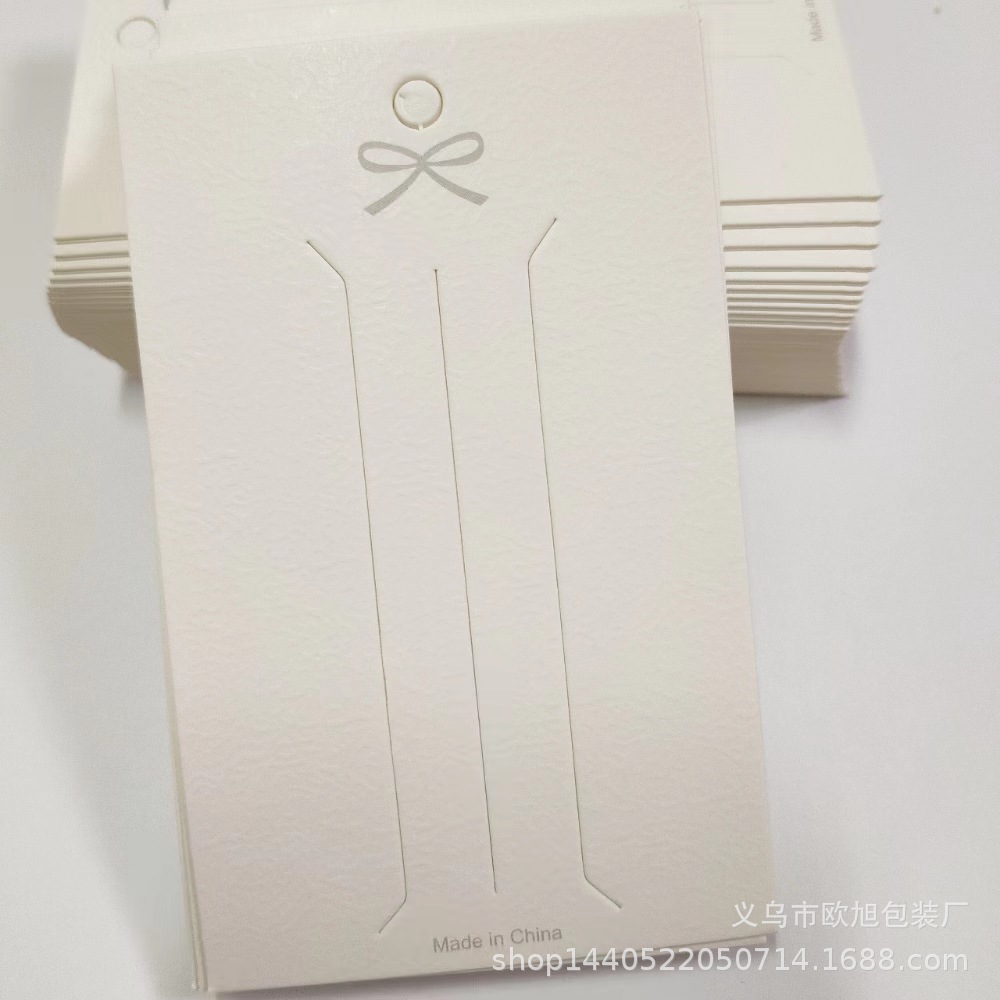 头绳硬卡纸板发饰卡纸现货饰品首饰包装烫金印刷LOGO头饰发夹卡片