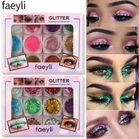 Внешняя торговля Специальное предложение: faeyli DIY бриллиантовая роспись блестящий порошок 24 цвета чехол для макияжа гель блестки тени для век без клея