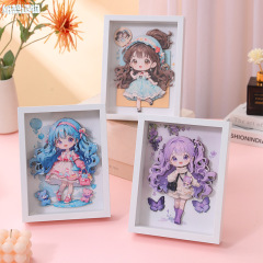 Crafting Lolita-style Girl New DIY Picture Frame, Decorative Stand-up Painting, Cartoon Paper Sculpture, Wholesale
