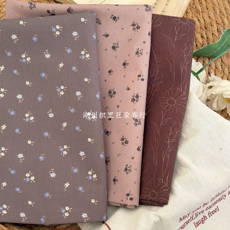 100% Cotton 40-Count Dark Floral Fabric Korean Retro Pure Cotton Fabric Digital Direct Printing Women's Clothing Bags Accessories DIY 100% Cotton 40-Count Dark Floral Fabric Korean Retro Pure Cotton Fabric Digital Direct Printing Women's Clothing Bags Accessories DIY