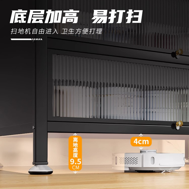 厨房收纳柜落地多层家用碗柜微波炉收纳柜子碗架橱柜餐边储物柜|undefined