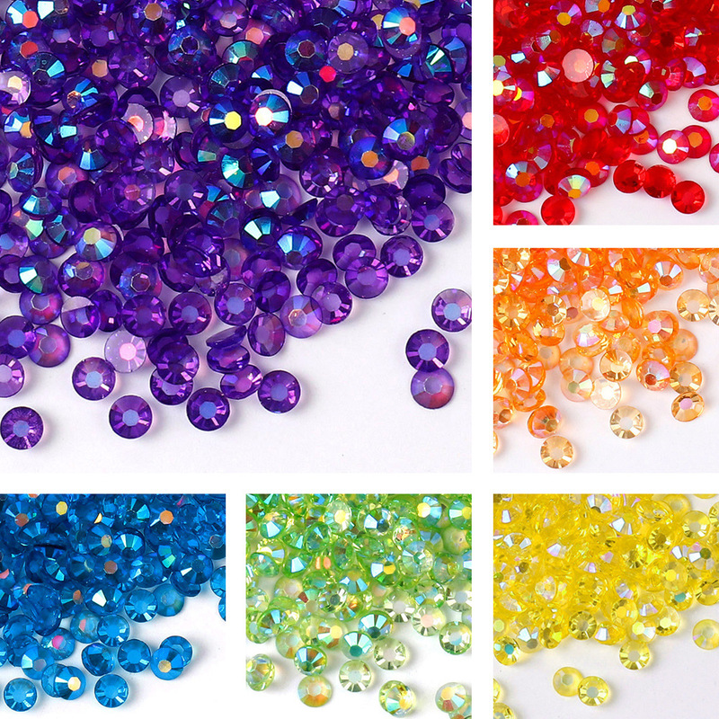 Resin Transparent Flat-Back Rhinestones Ab Colorful Rhinestones for DIY Nail Art, Phone Case, Computer, Hair Accessories, and Violent Bear Embellishments
