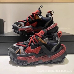 厚底インナー強化リバウンドダッドシューズ 2025 夏の新プラットフォーム紳士靴滑り止め耐摩耗性カジュアルスポーツシューズ