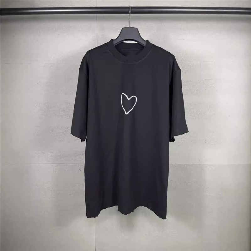 品質B家25SS新作七夕風愛の立体ロゴプリントゆったり半袖Tシャツシルク加工綿素材|undefined
