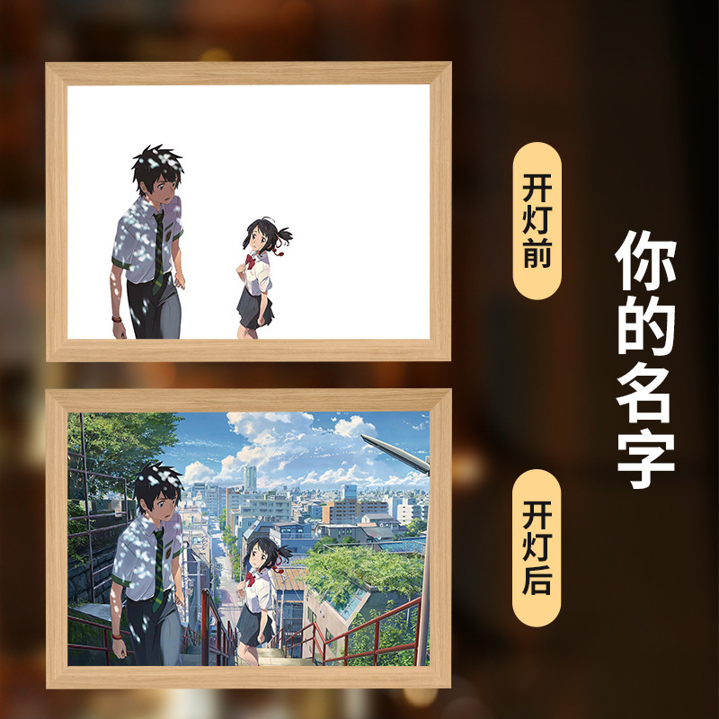 ディザトーンDIY創意フレーム画照明画置物両用鏡フレーム画完璧な世界火影包郵便|undefined