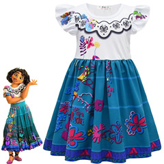 New women's children's summer cross-border best-selling magic full of Encanto children's medium-long Mirabel princess dress