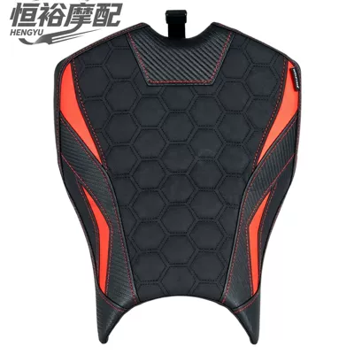 modified front and rear seat pads offer | Motorcycle cushion - front-seat-cushion-honeycomb-style-red-original-seat-height