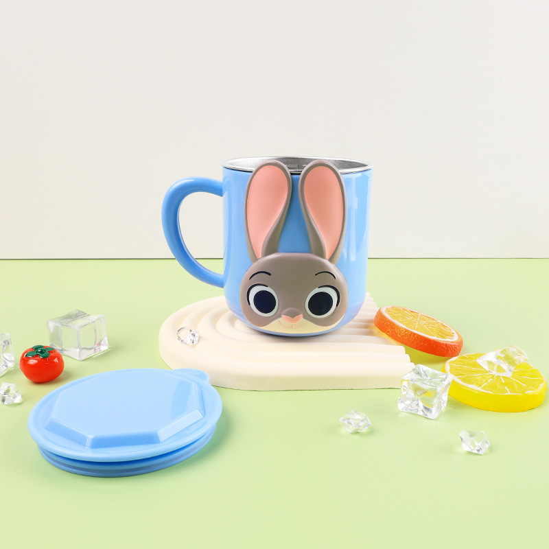 Vaso de agua para niños, anticaídas, vaso de acero inoxidable para el hogar, vaso de leche para bebés de guardería con escala