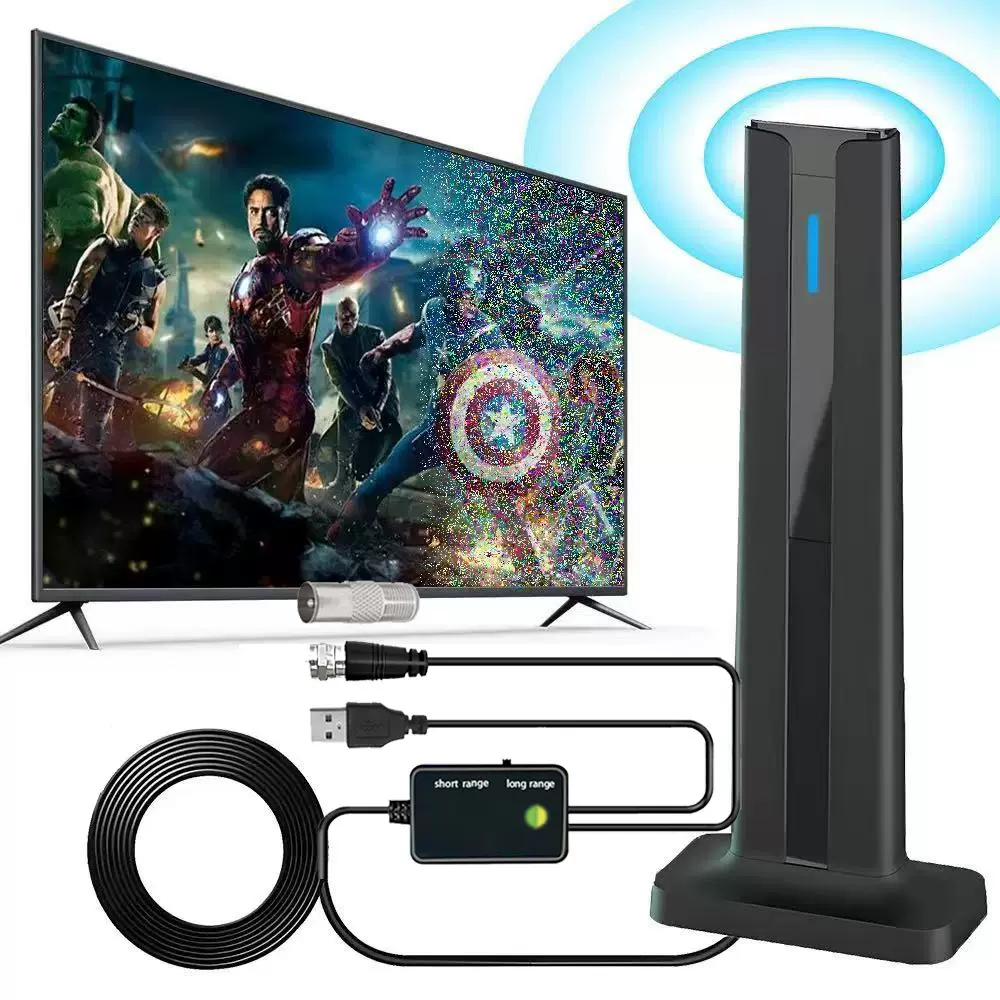 新款跨境dtmb数字电视天线地面波信号放大器增强器室内外接收天线