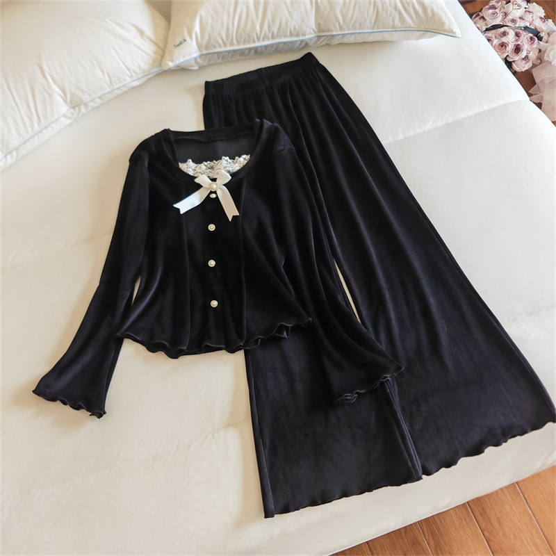 8632#(가슴 패드 포함) 슈트 블랙 아일랜드 벨벳