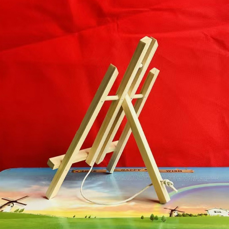 木製台形展示デスクトップ小画架i現物ミニ折り畳み可能児童デジタル油絵diy実木画|undefined