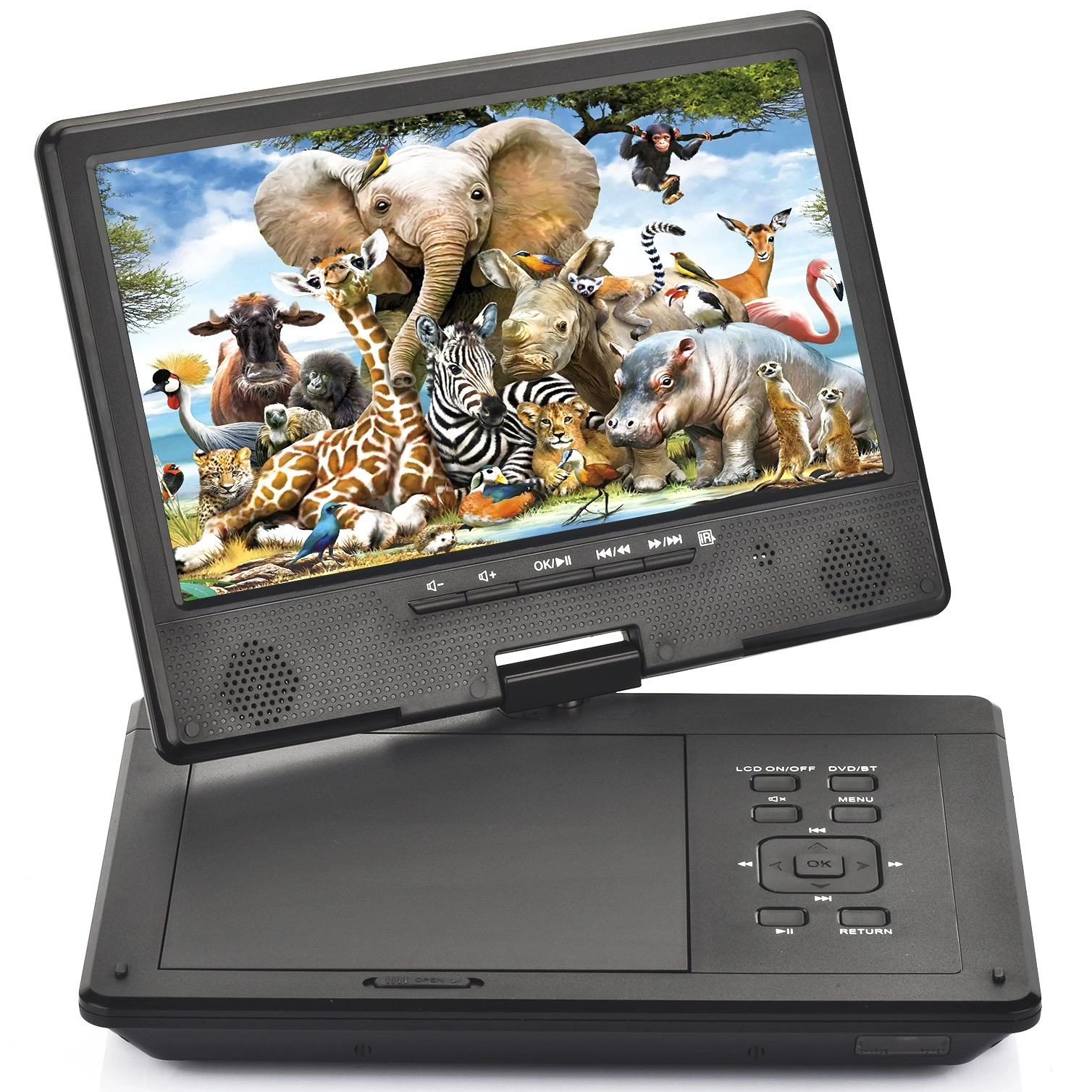 Полноформатный портативный мобильный Bluetooth DVD-плеер для автомобиля 12-дюймов, домашний CD-видeо диск