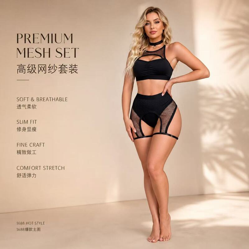 European and American Cross-Border Erotic Lingerie New Models Ins European and American Erotic Bras Sexy Lingerie Black Mesh Factory Ready Stock European and American Cross-Border Erotic Lingerie New Models Ins European and American Erotic Bras Sexy Lingerie Black Mesh Factory Ready Stock