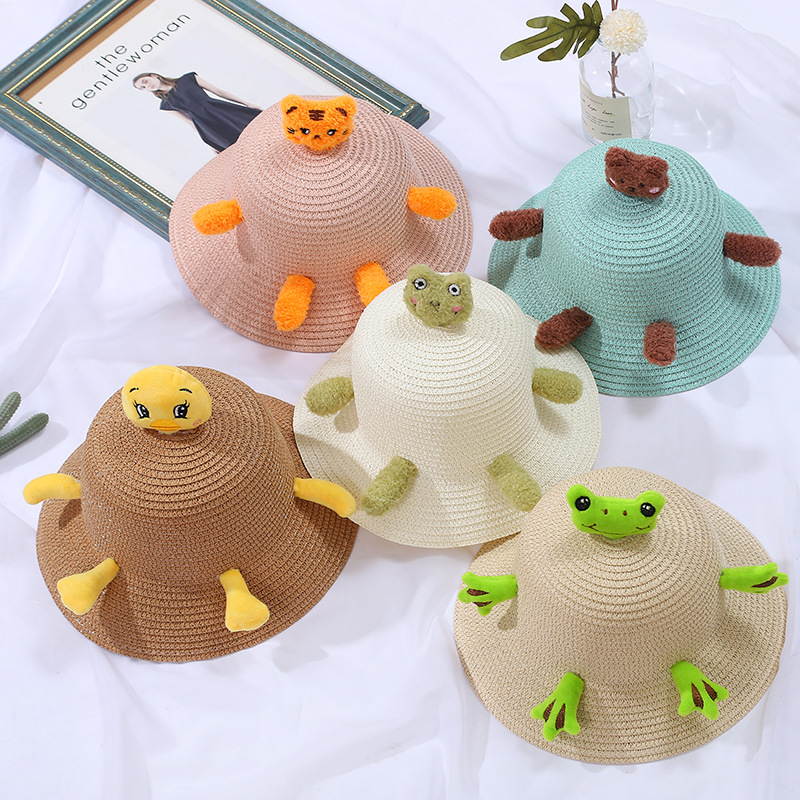138g Weight Weave Fashion Element Zipper Closure Type Single Shoulder Strap Strap Type Straw Bag Bags Type Casual, Holiday Occasion Straw Material Animal, Cartoon Pattern Spring&Summer Season Kid'S Gender Cute Style Round, Bucket Shape Kid'S Straw Animal Cartoon Cute Weave Round Bucket Zipper Straw Bag 29