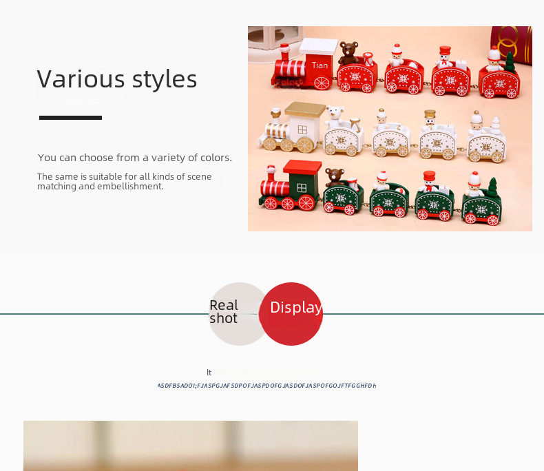 Piiriülesed jõulukaunistused puidust neljaosaline rong laste pühadekingitused akna töölaua ehted_voghion.com
