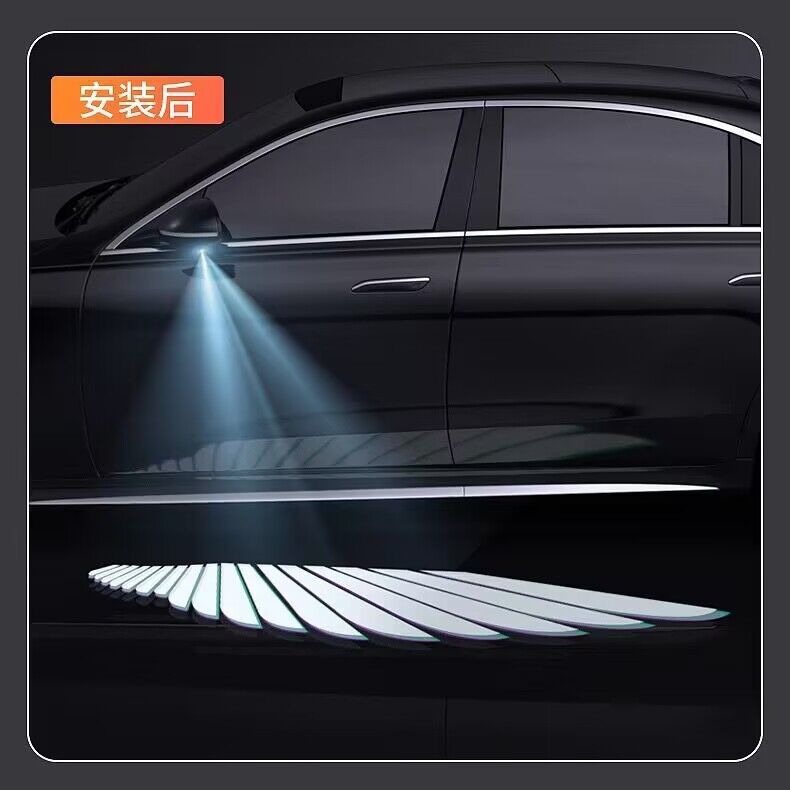 Venta directa de fábrica espejo retrovisor de coche lámpara de bienvenida ala ala ángel lámpara de proyección lámpara láser lámpara de alfombra universal