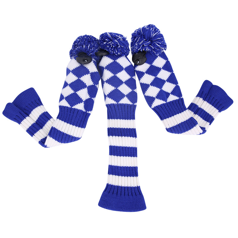 Cubierta del Club de Golf N ° 135 varilla sombrero de punto conjunto cubierta del putter de golf cubierta protectora azul fábrica personalización al por mayor