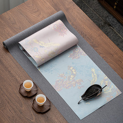 New Engraved Gold Brocade Double-Sided Tea Tray Mat with Chinese Zen Handmade Fabric Tea Tray Mat Tea Mat Dry Brew Tea Tablecloth