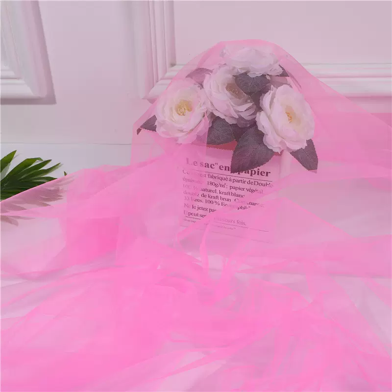 厂家纯色锦纶硬纱婚庆礼服头纱装饰网眼布简约室内摄影背景网纱布