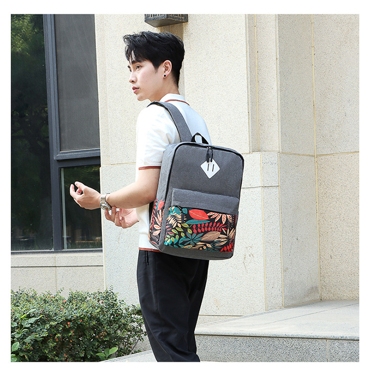 Unisex Flower Oxford Cloth Zipper Functional Backpack Laptop Backpack display picture 5