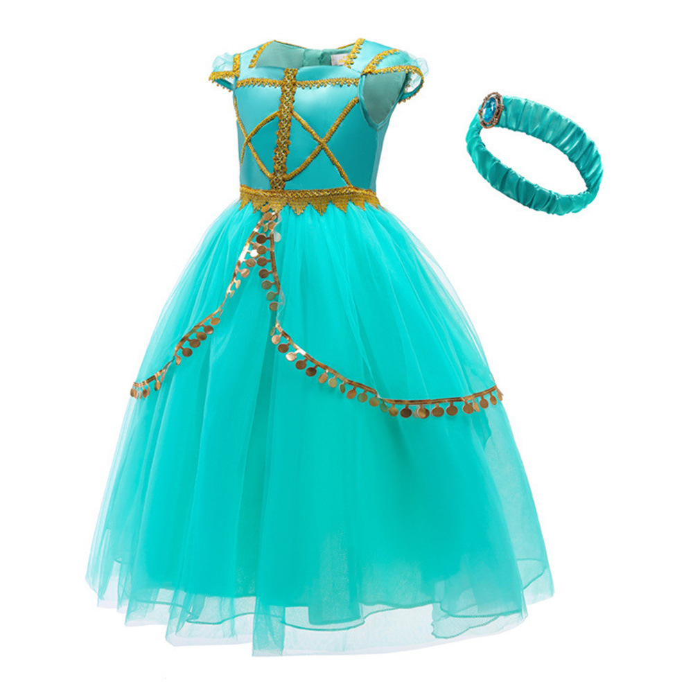 Europa y América de Halloween vestido de los niños Aladdin lámpara mágica Jasmine princesa vestido Cosplay vestido de los niños
