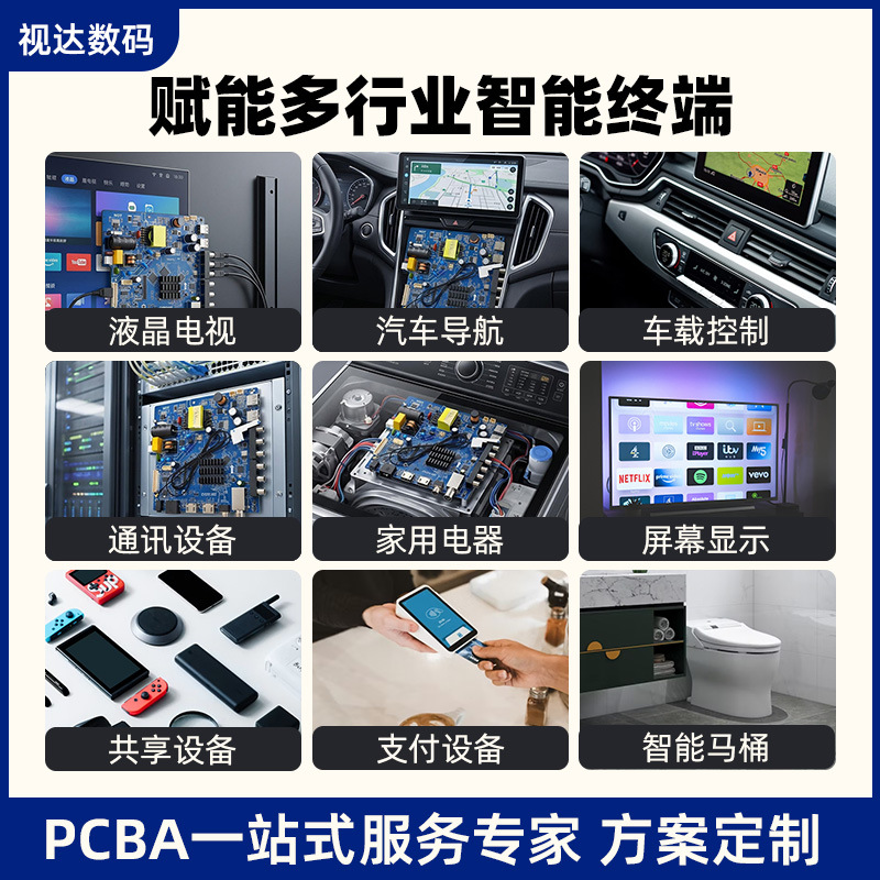 通用pcba智能主板AI桌面陪伴精灵内置电源模块 HDMIUSB多接