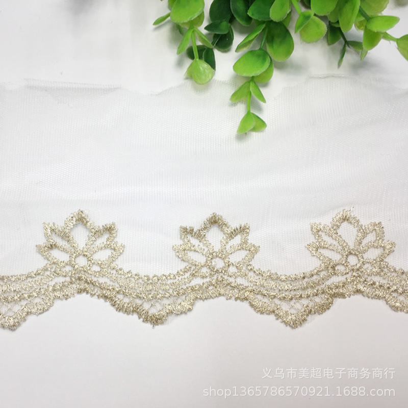 厂家现货10.5cm彩色涤纶水溶刺绣手工花边家纺DIY辅料