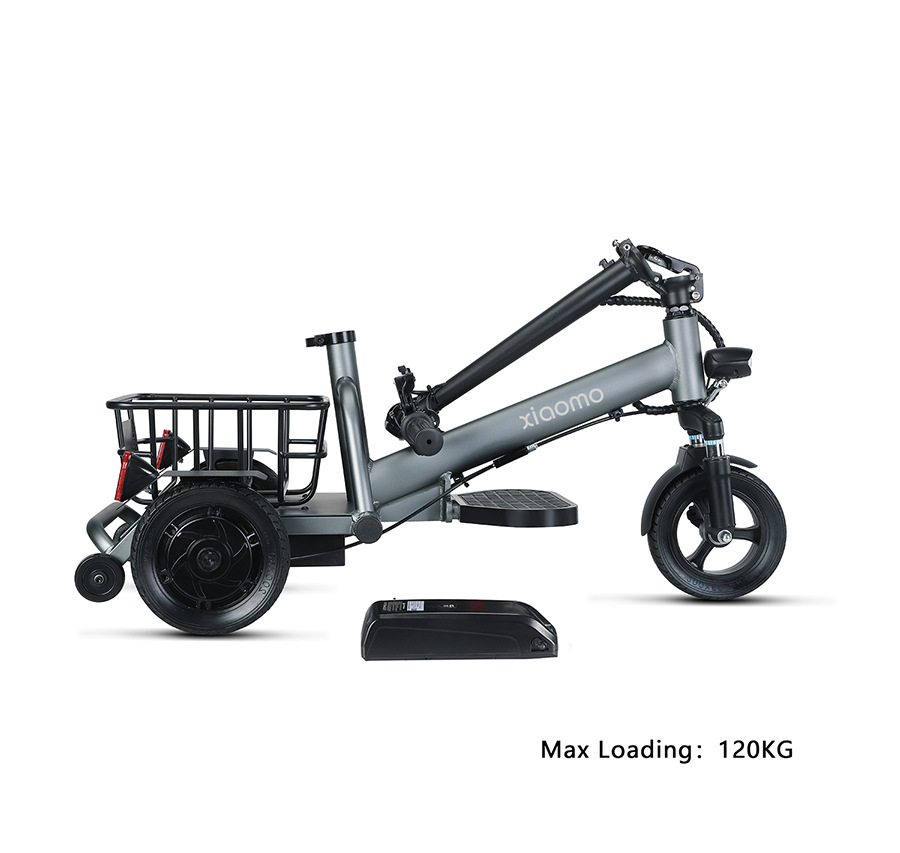 Cross-Border Amazon Dropshipping Aluminum Alloy Lightweight Folding Electric Three-Wheel Scooter for the Elderly Home Lithium Battery Car