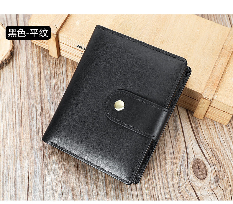 Ví nam da bò thật Malute RFID đa chức năng nhiều ngăn, ví cầm tay cao cấp — Màu đen, Màu đen vân phẳng, Màu cà phê chi tiết 23