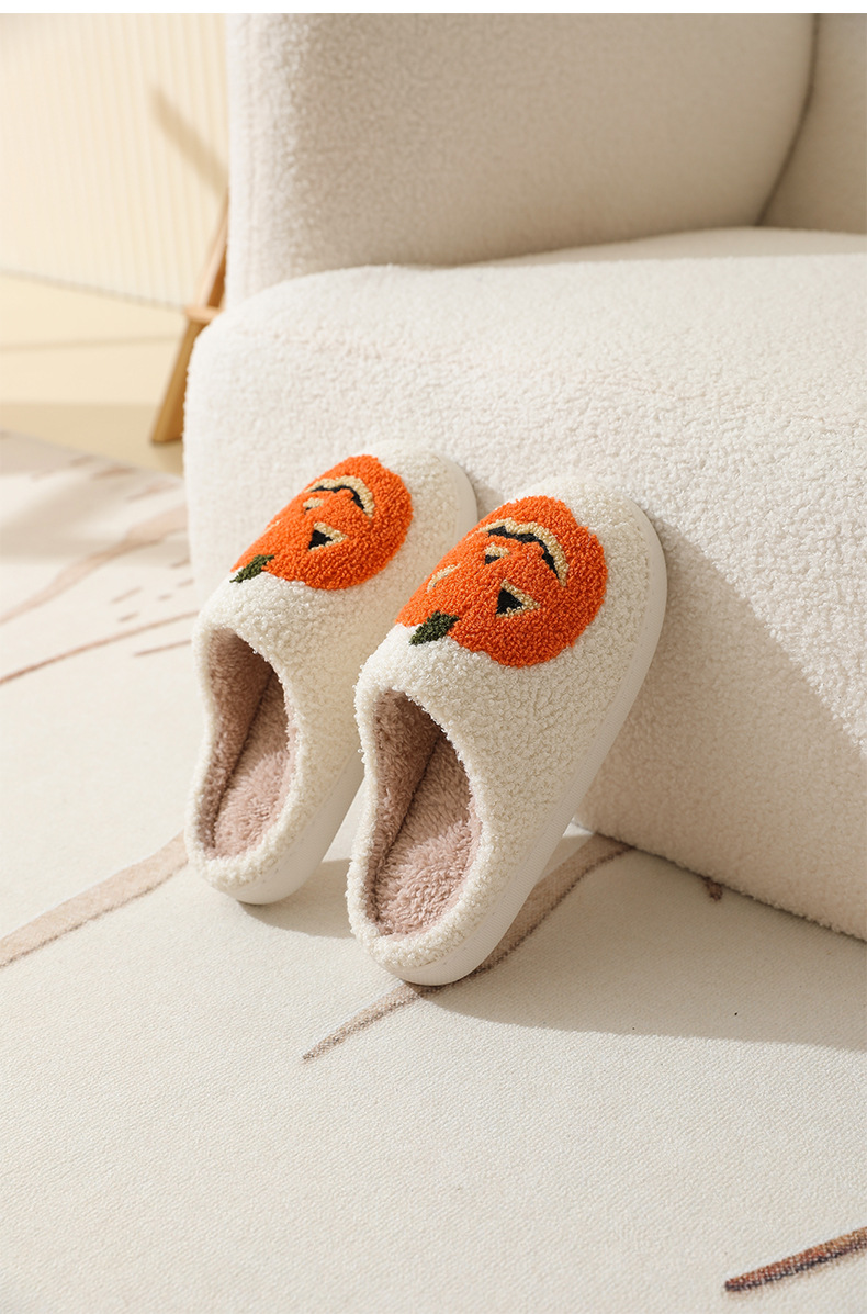 Neu Halloween kürbis pantoffel weibliche dicken boden winter home innen non-slip hause Lächelndes gesicht_voghion.com
