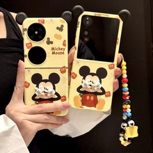 可爱遮脸卡通适用华为PuraX折叠屏手机壳荣耀MagicVFlip创意耳朵