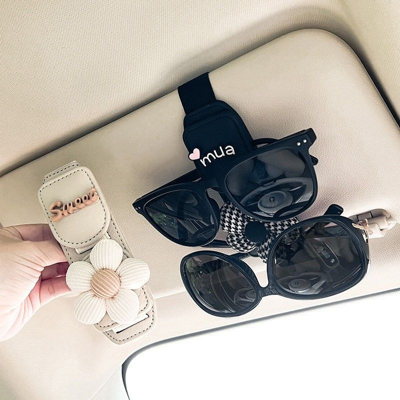 Car sun visor eyeglass clip, card and ticket storage holder, dual-use car sunglasses holder, car-mounted eyeglass case rack