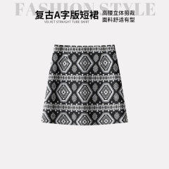 复古民族风半身裙女2025新款秋季高腰气质显瘦a字裙小个子短裙子