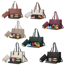 现货新品2合1手提包午餐包组合包大手提包女士保温午餐斜跨电脑包