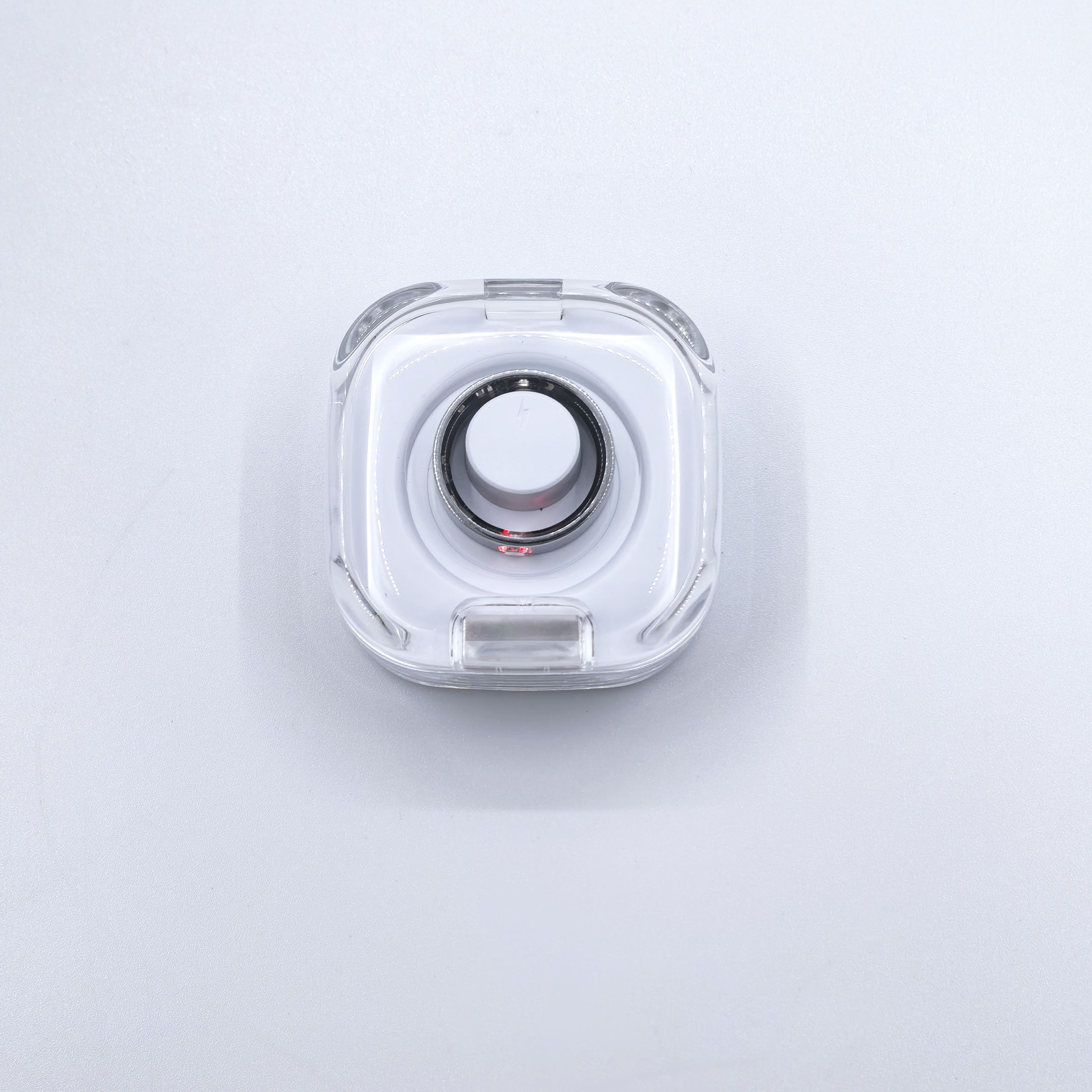 Smart Ring Magnetic Charging Case With Transparent Lid And Cable_voghion.com