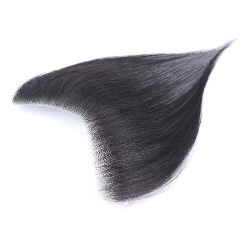 Fully hand-woven biological scalp wig men's hairline wig piece real hair wig high forehead forehead replacement piece