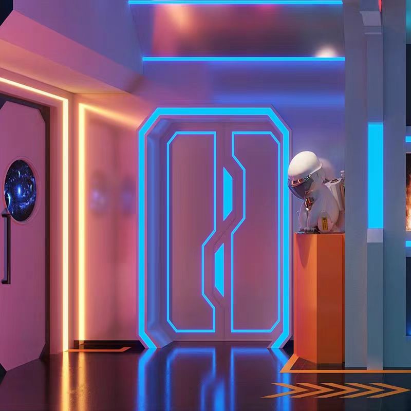Автоматическая дверь-секрет с биометрическим доступом и LED-подсветкой Dream Technology