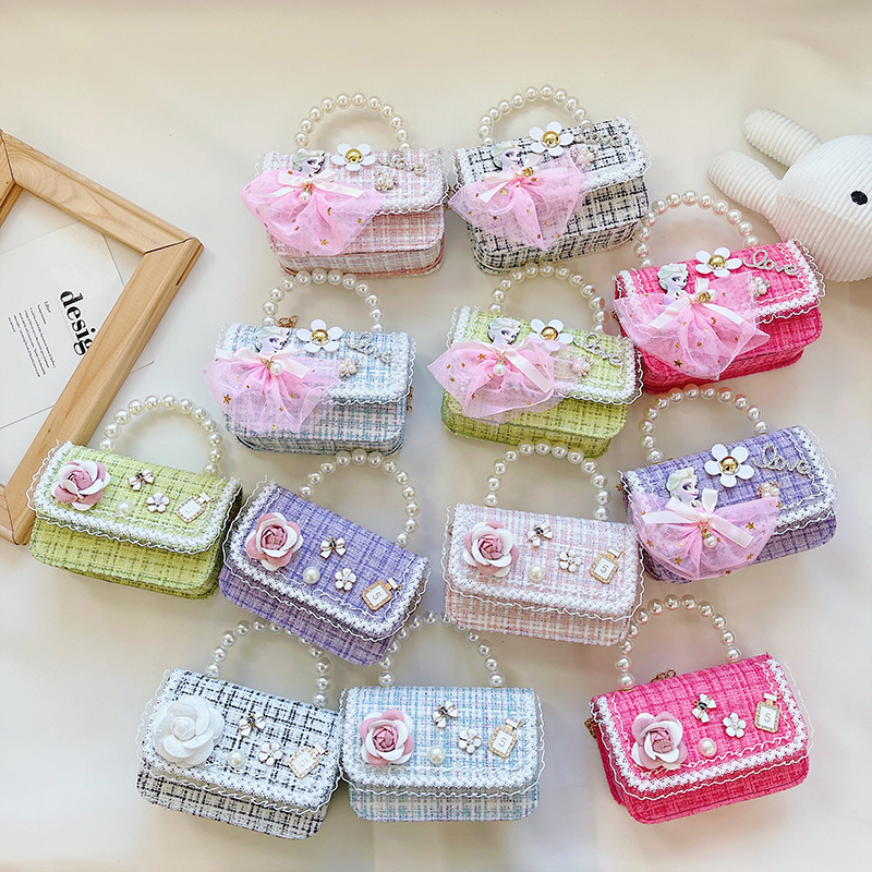 新款兒童包包洋氣時尚艾莎公主珍珠手提包韓版小女孩斜挎包