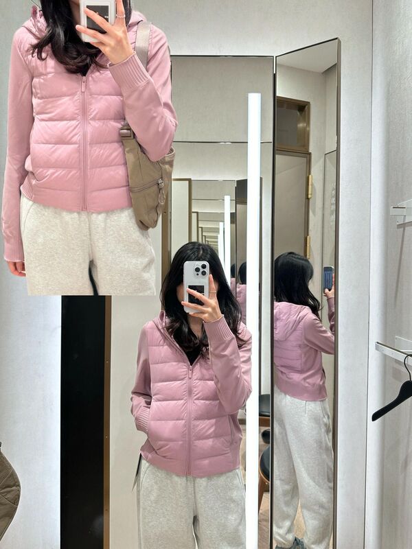 lulu热封锁绒羽绒服 新国标9白鸭绒 轻暖显瘦!修身动通勤外套公版|undefined