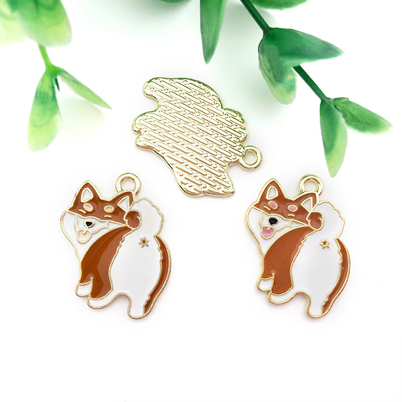 クロスボーダー漫画動物ペット犬子犬足跡 diy 合金オイルドリップキーホルダーネックレスジュエリーペンダントペンダント|undefined