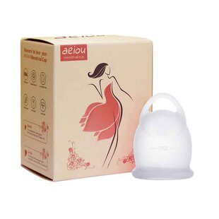 AEIOU Menstrual Cup Pull Ring Short Short and Short Moon Cup for Menstrual Period Products Environmentally Friendly Reusable Menstrual Dish