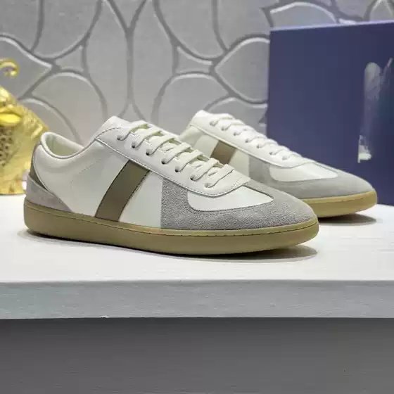 2025 New Fashion Trendy Casual Skate Shoes for Men – Round Toe Lace-Up Sports Style with Mixed Materials, Comfortable Men’s Shoes from Guangzhou Cross-Border Trend Brand