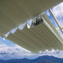 布天棚簾手動陽光房遮陽頂簾玻璃頂棚電動蜂巢簾天窗防曬隔熱頂