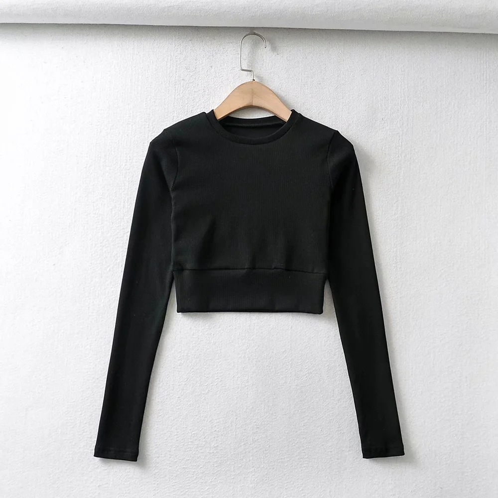 knitted solid color sports T-shirt NSAC26300