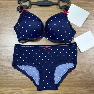 Foreign Trade Single Lace Wave Dot Women's Bra suit Gather Comfortable Breathable Underwear
