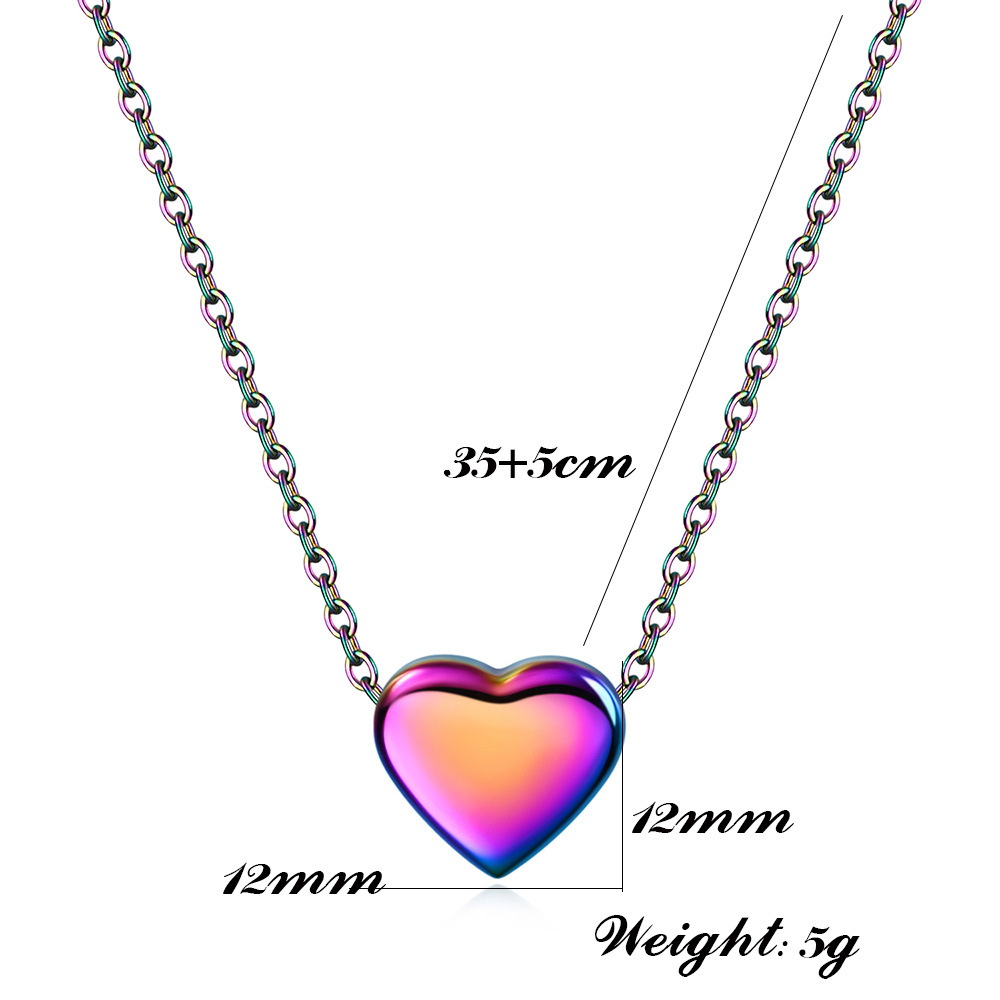 12g Weight Sweet Letter Heart Shape Titanium Steel Necklace 1 Piece