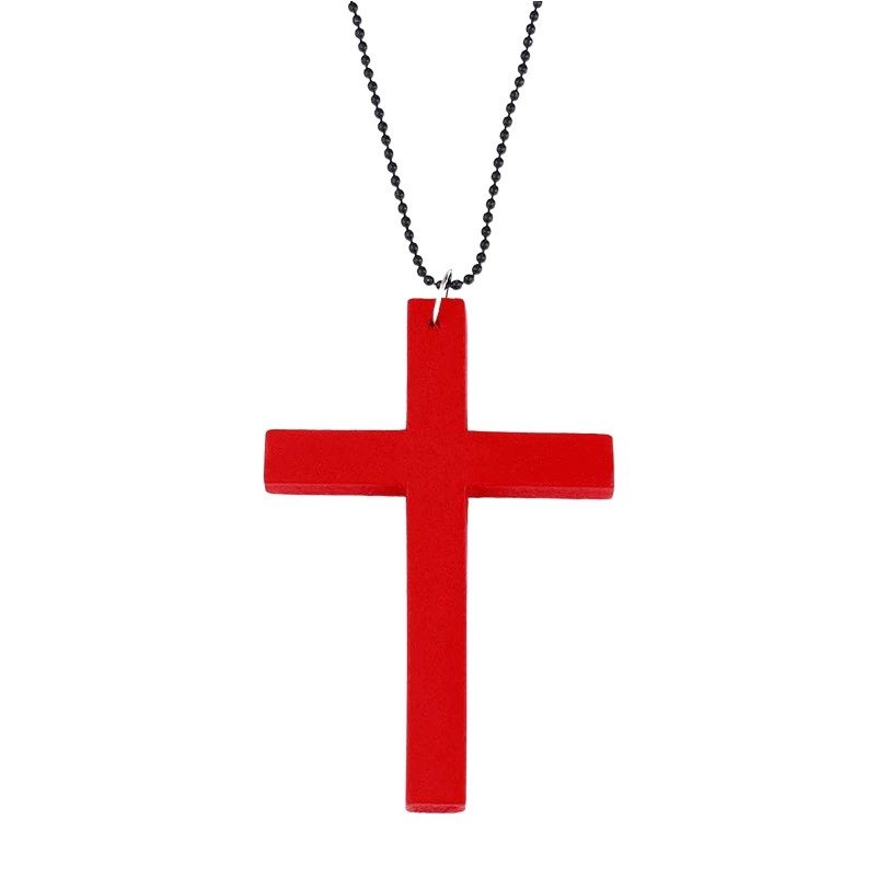 AliExpress популярная Европейская и американская мода крест ожерелье деревянная простая универсальная шерстяная цепочка аксессуары nkd44