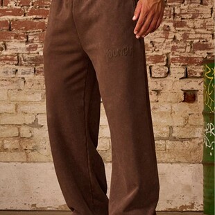 YOUNGLA American Style Autumn and Winter New Sports Pants Men's Casual Loose Heavy Cotton Foam Printed Casual Trousers